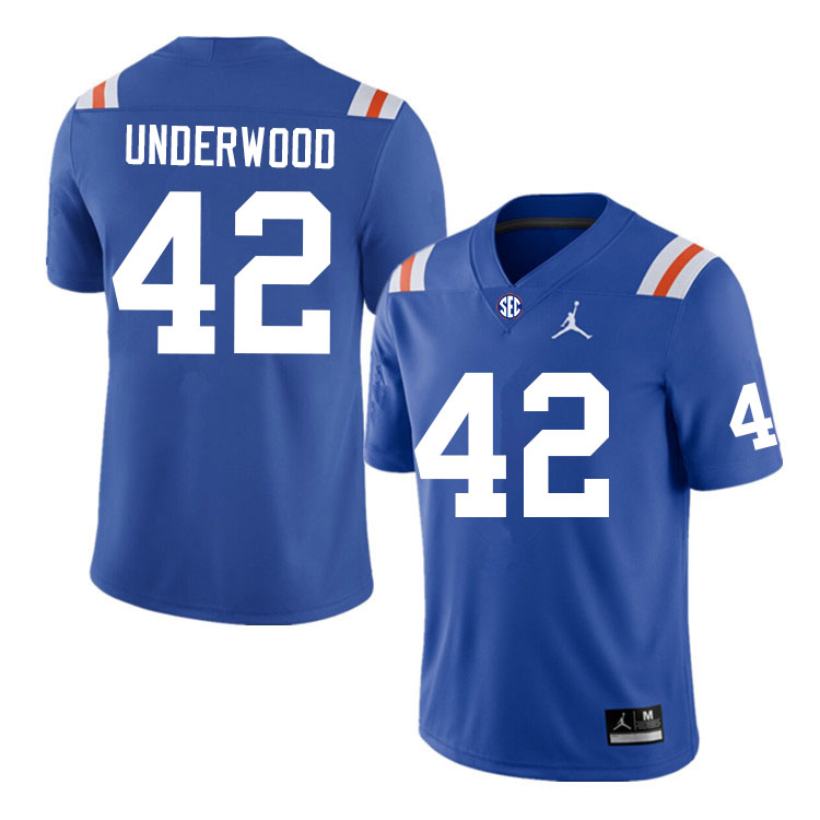 Men #42 Rocco Underwood Florida Gators College Football Jerseys Sale-Throwback - Click Image to Close